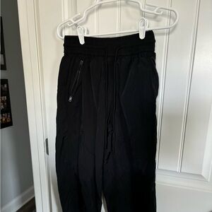 YPB black nylon joggers